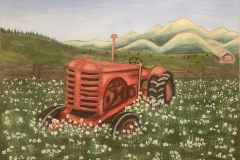 Red Trackor in Flowers 2019-12-21